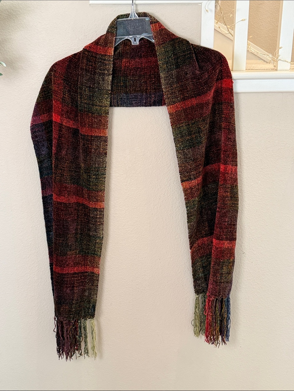 Coach Chenille Plaid Scarf